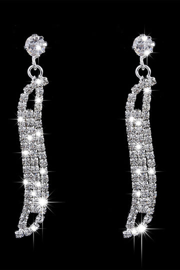 Collier en cristal d’argent Boucles d’oreilles Ensemble de bijoux